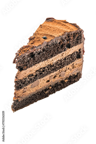 Chocolate cake on isolated background