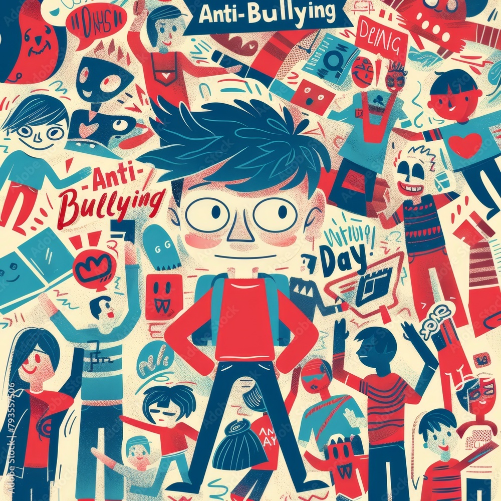 illustration with text to commemorate Anti-Bullying Day illustration with text to commemorate Anti-Bullying Day