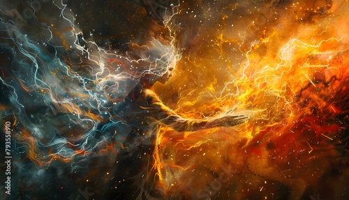 Flame Ignition: The Spark of Creation Capturing the Elemental Power and Innovation of Fire and Matchstick Dance © acharof