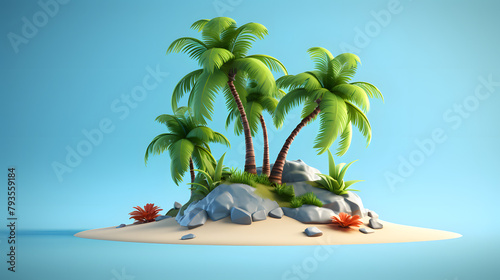 Island Summer Icon 3d