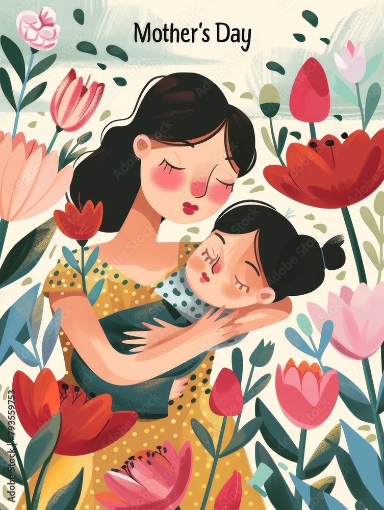 illustration with text to commemorate Mother's Day illustration with text to commemorate Mother's Day