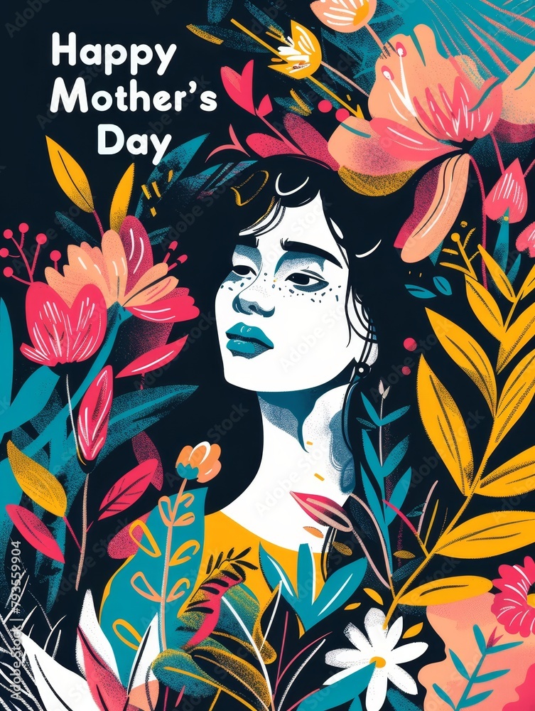 Naklejka premium illustration with text to commemorate Mother's Day