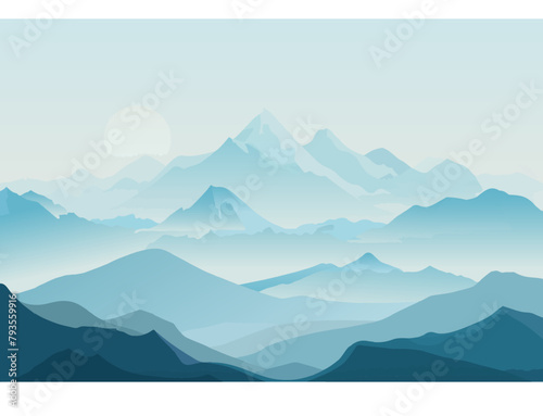 mountain background blue minimalist wallpaper landscape silhouette panorama forest nature