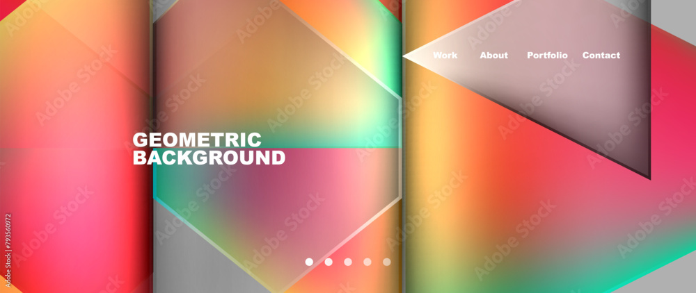 A vibrant geometric background featuring colorful triangles and circles in shades of orange, magenta, and other tints. Perfect for a publication cover or DVD design A vibrant geometric background featuring colorful triangles and circles in shades of orange, magenta, and other tints. Perfect for a publication cover or DVD design