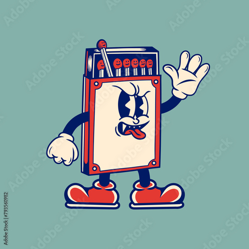 Retro character design from matchbox