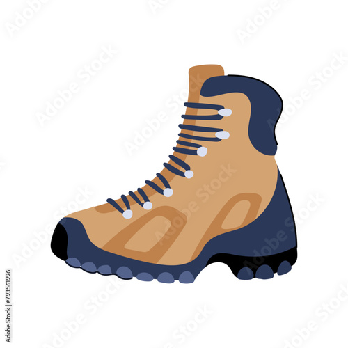 adventure hiking boots male cartoon. footwear trail, trekking durable, waterproof lightweight adventure hiking boots male sign. isolated symbol vector illustration