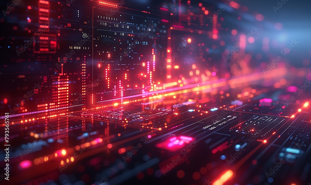 futuristic digital data backdrop. Emphasize sleek lines, vibrant colors, and geometric patterns futuristic digital data backdrop. Emphasize sleek lines, vibrant colors, and geometric patterns