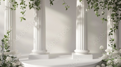 "3D Classic Podium - Ancient Greek-Inspired Display Stand"