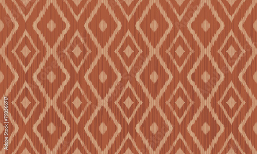 Hand draw Ikat geometric folk ornament with diamonds. Tribal ethnic vector texture, seamless pattern.great for textiles, banners, wallpapers, wrapping vector design.
