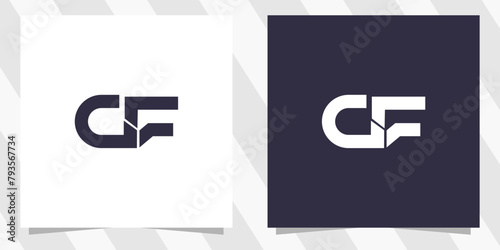 letter gf fg logo design vector