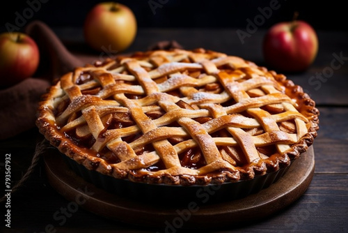 apple pie with cinnamon