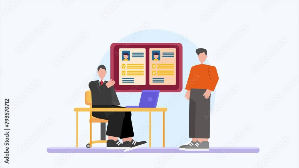Animated video Job search, recruiting, hiring concept. concept. Full length animation illustration. High quality 4k footage. Animated video Job search, recruiting, hiring concept. concept. Full length animation illustration. High quality 4k footage.