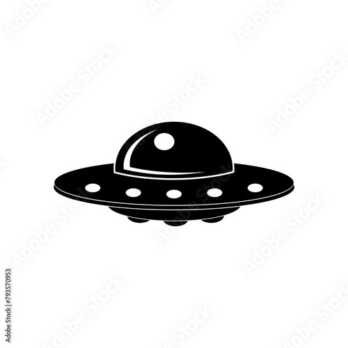Logo UFO plane black minimalist with blank background