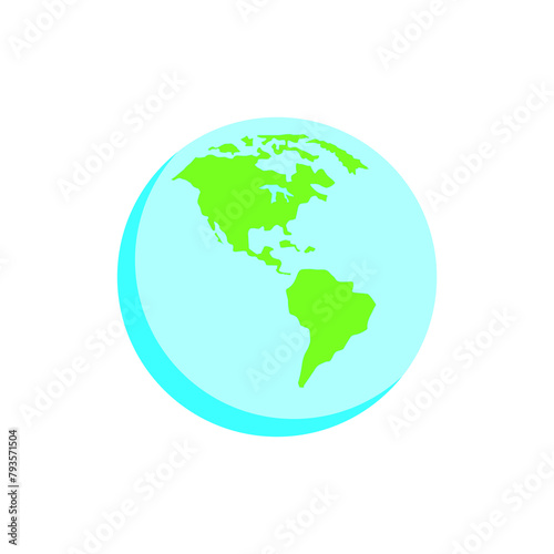 Vector planet Earth icon. Flat planet Earth icon. Flat design vector illustration for web banner, web and mobile, info graphics.