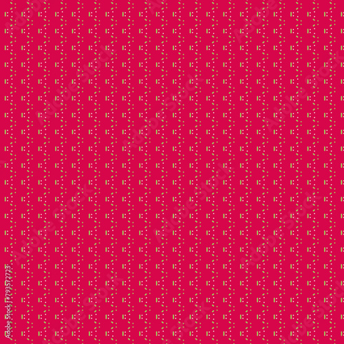 Abstract geometric pattern with simple vertical borders Green and white polka dots isolates on a red background Minimalist style