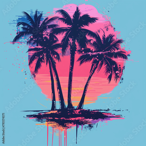 abstract palm trees