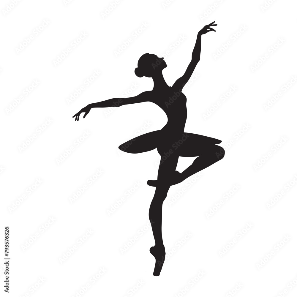 Female Bourree Dance Silhouette Female Bourree Dance Silhouette