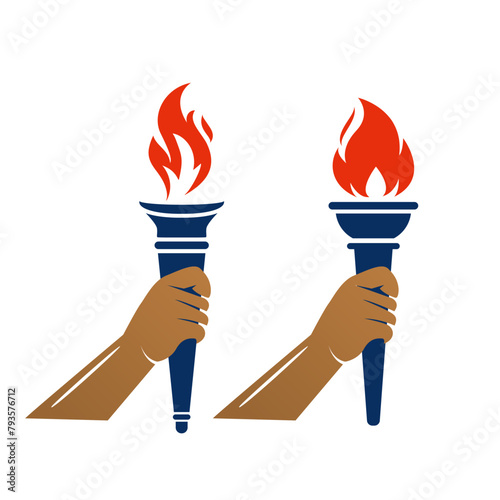 Torch Logo Design Vector Illustration template