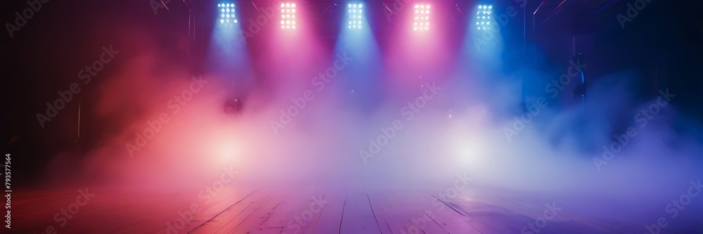 Light Illumination Vibrant Beams Of Illuminate The Smoky Concert Stage 3d Render 