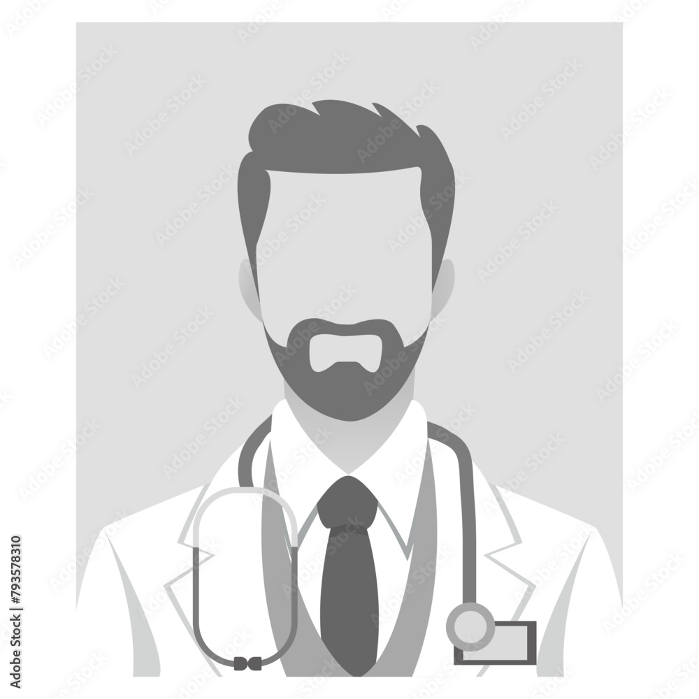 Doctor avatar, nurse or paramedic. Male Portrait of medical workers in uniform. Flat vector icon for medical chat bot, apps, website, client support, online healthcare consulting.