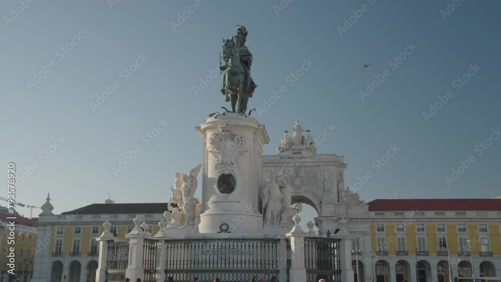 Equestrian statue of King José I in Praça do Comércio Lisbon, Portugal