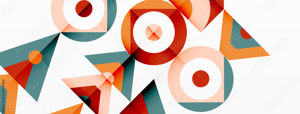 Φωτογραφία A visually appealing geometric art piece featuring a colorful pattern of circles