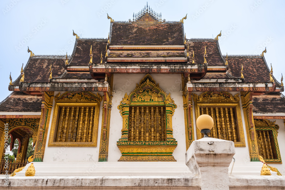Naklejka premium Haw Pha Bang is located at the Royal Palace Museum in Luang Prabang, Laos