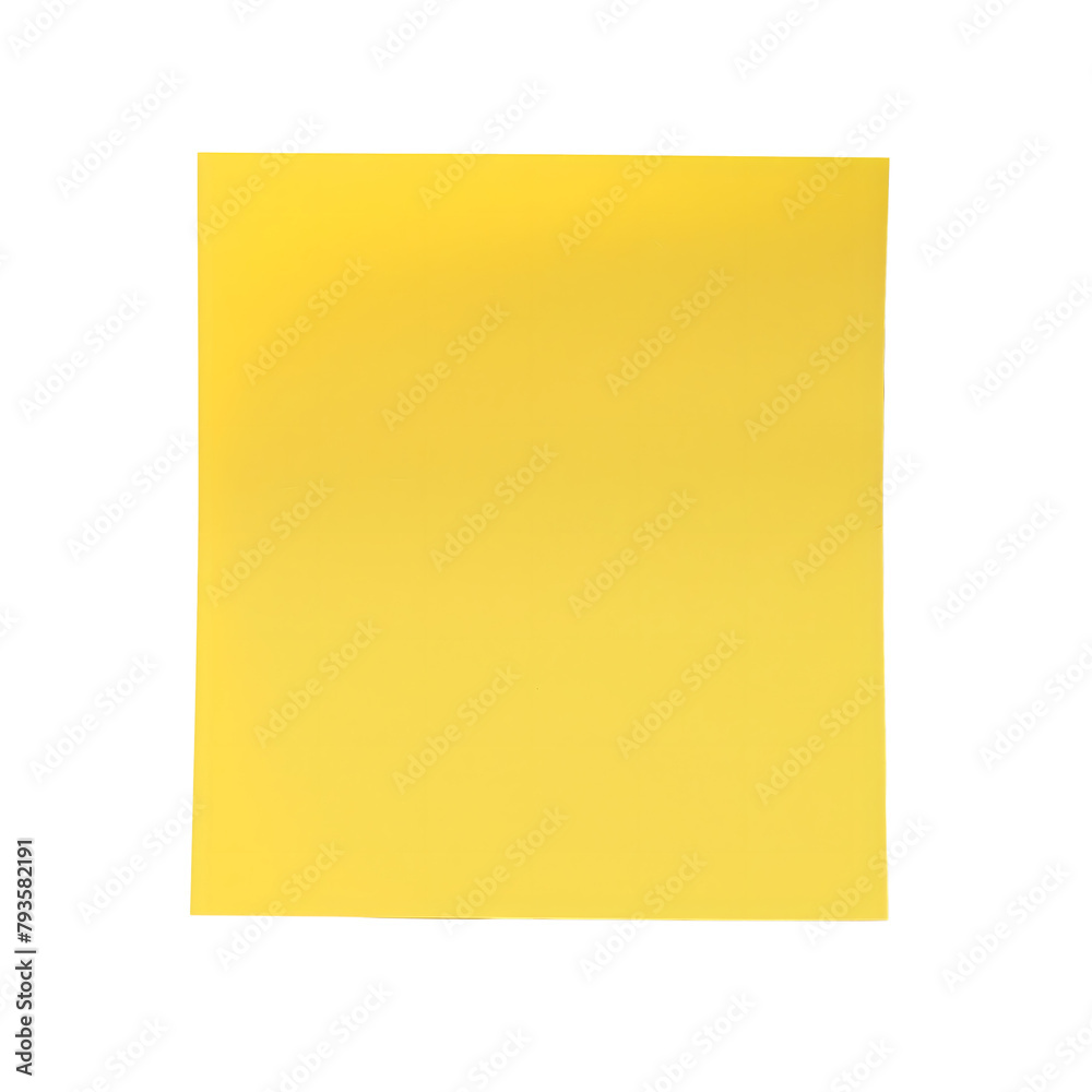 yellow blank adhesive note isolated on transparent background Generative Ai. yellow blank adhesive note isolated on transparent background Generative Ai.