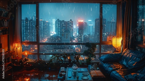 Comfy Warm Room with City View © emir