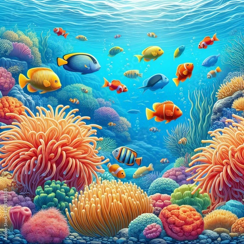 Corals and fish in the sea © miguelovalle