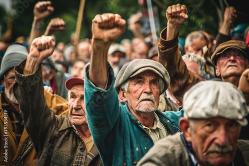 Farmers' protest concept with tractors and smoke in a field. Generated AI.