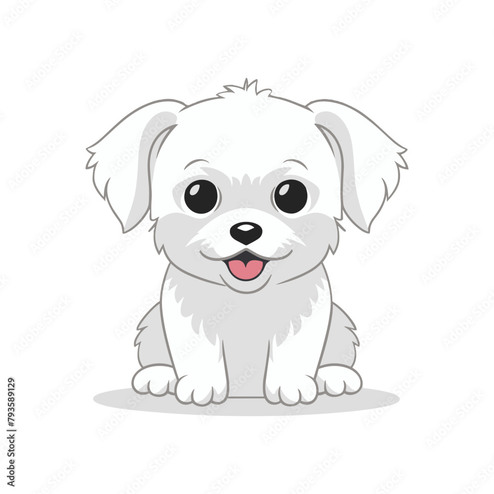 A flat cartoon illustration of a baby cat illustration A flat cartoon illustration of a baby cat illustration