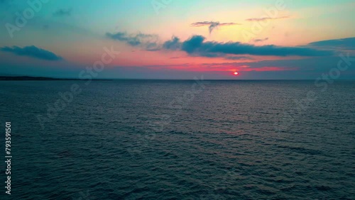 Northern cyprus drone view of the coast during sunset