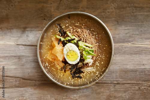 buckwheat noodles in a bowl photo