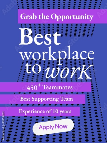 Advertisement banner of a company hiring employees with tagline best workplace to work