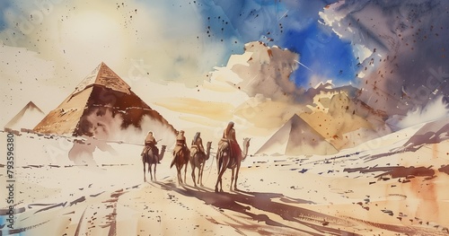 watercolor artwork inspired by Egypt