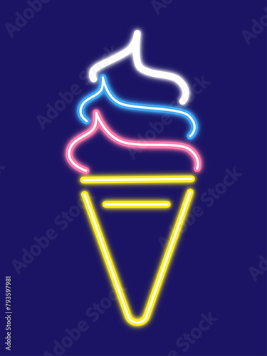 ソフトクリームのネオンサイン