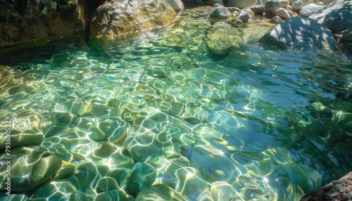 Crystalclear waters beckoning on a sunny day in the backyard