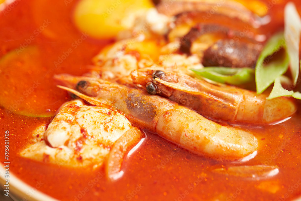 ,Spicy Seafood Noodle Soup, jjamppong ,Spicy Seafood Noodle Soup, jjamppong