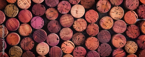 various wine corks in a multitude of colors, showcasing diversity and the joy of winemaking. photo