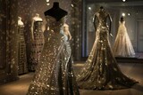 Elegant evening gown with sparkling sequins