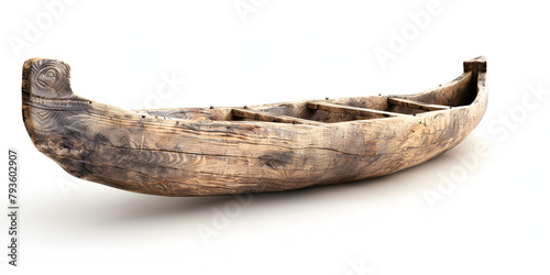 old wooden boat on white background, © Jouni