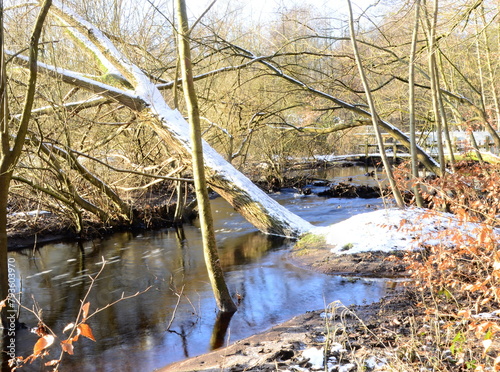 Landscape in Winter in the Valley of the River Fulde in the Town Walsrode, Lower Saxony