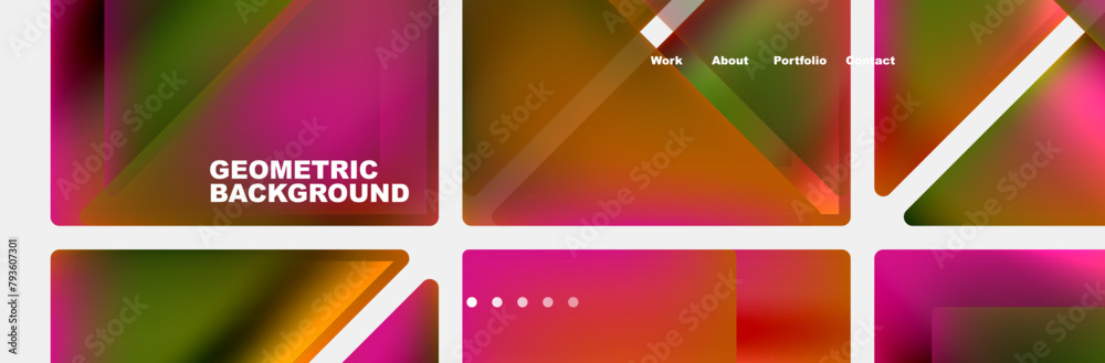 a set of colorful squares with geometric shapes on a white background . High quality a set of colorful squares with geometric shapes on a white background . High quality