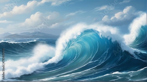 A large wave in the ocean.