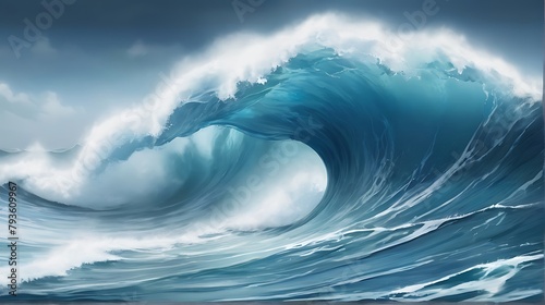 A large wave in the ocean.