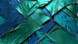 Creative and modern background, metallic texture, blue and green colors. 