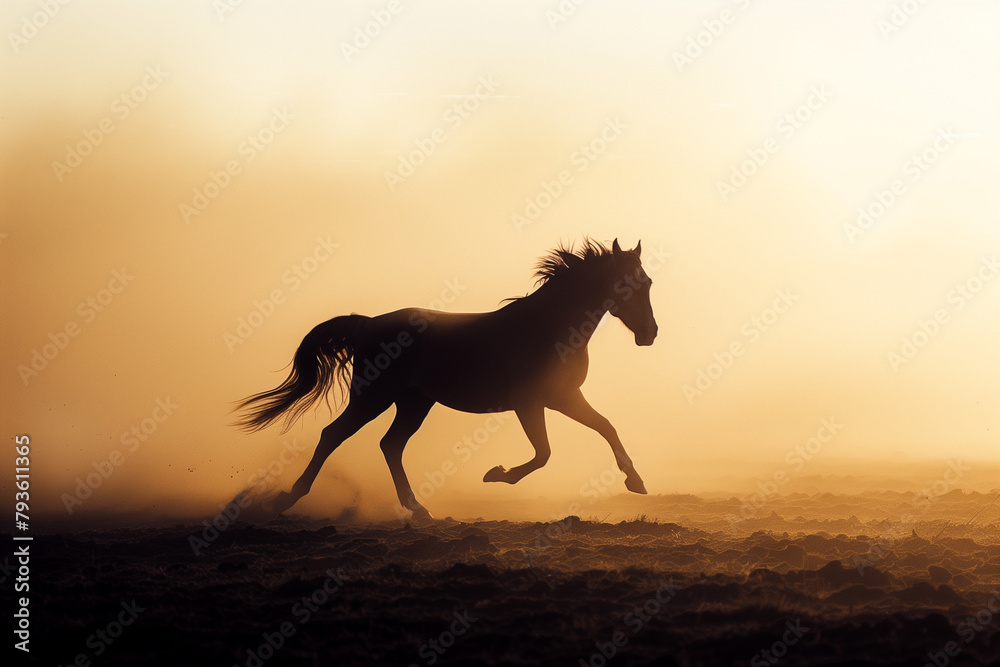 horse at sunset horse at sunset