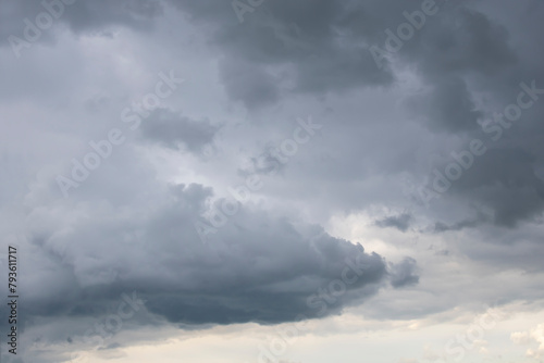  Dark cumulus clouds in the late afternoon.