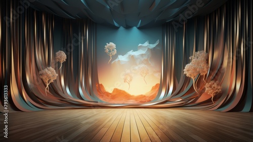 Captivating 3d backdrop, inviting viewers to explore artistic dimension